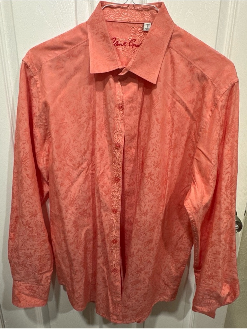 Robert Graham Coral Paisley Button-Front Dress Shirt